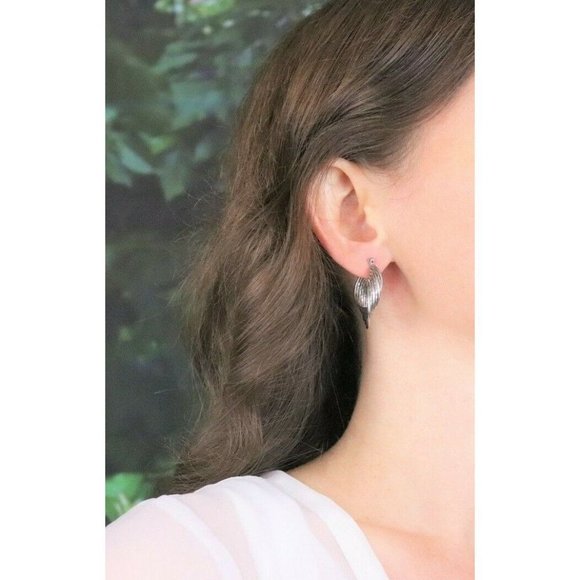 Sterling Silver Hoop Earrings - Picture 3 of 8